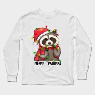 Merry Trashmas Cute Raccoon Christmas Long Sleeve T-Shirt